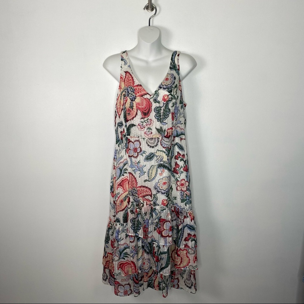 Club Monaco Silk Floral Janou Midi Dress Size 10 NWT